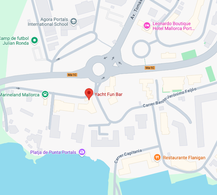 Map showing location of Yacht Fun Bar